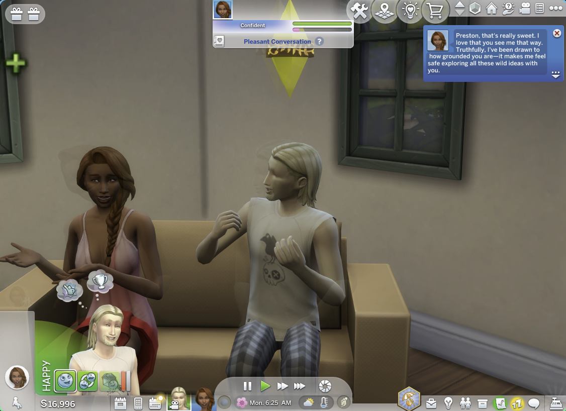 Conversation between Sims