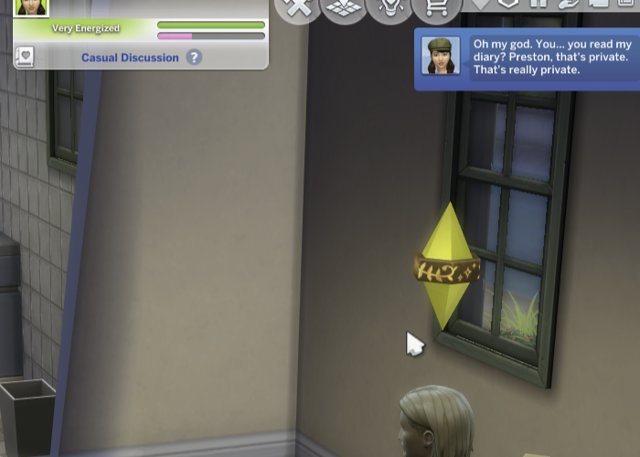 Liberty's in-character AI response notification after Preston tells her he read her diary