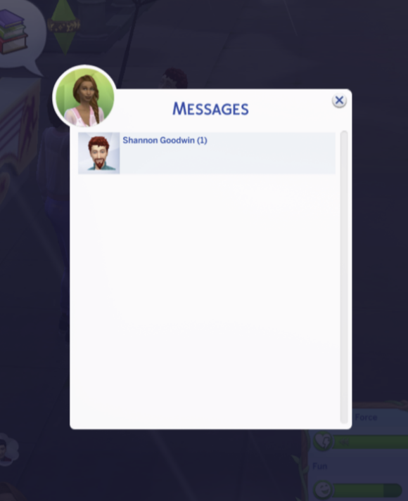 Messages inbox listing a contact with an unread-message count